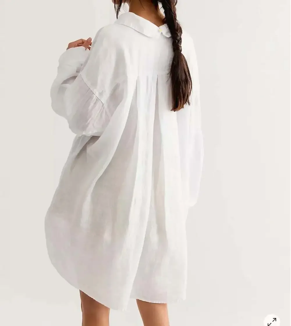 Selene Button Down Linen Shirt SZ Small